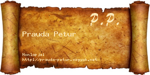 Prauda Petur névjegykártya